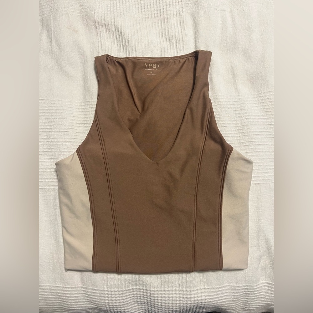 YPB Women's Tan and Cream Tank Top